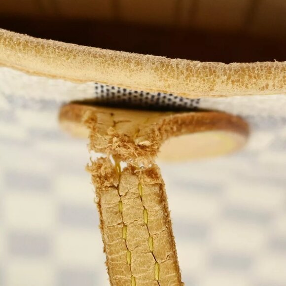 LOUIS VUITTON Neverfull MM Shoulder Tote Bag Damier Azur Leather - Picture 8 of 16